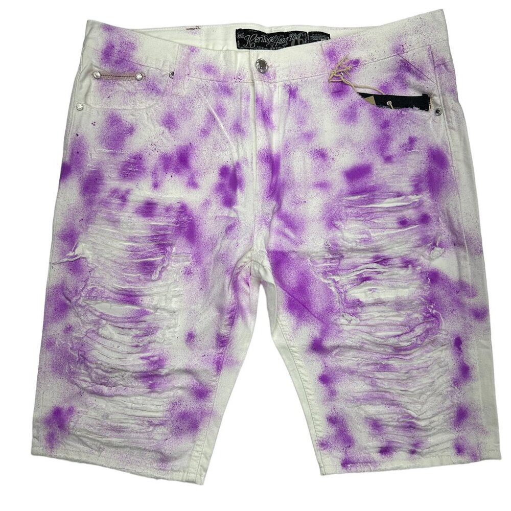 Reworked Heritage America Destroyed Denim Shorts (40)